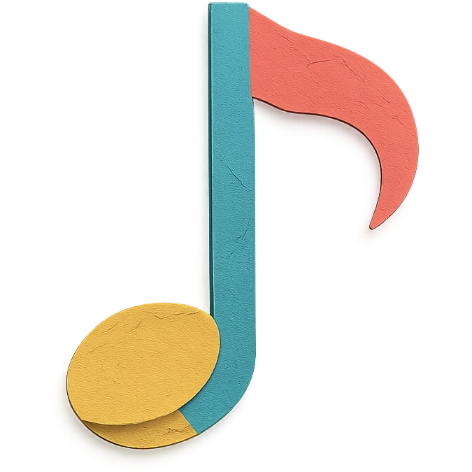 music note icon paper craft style emoji