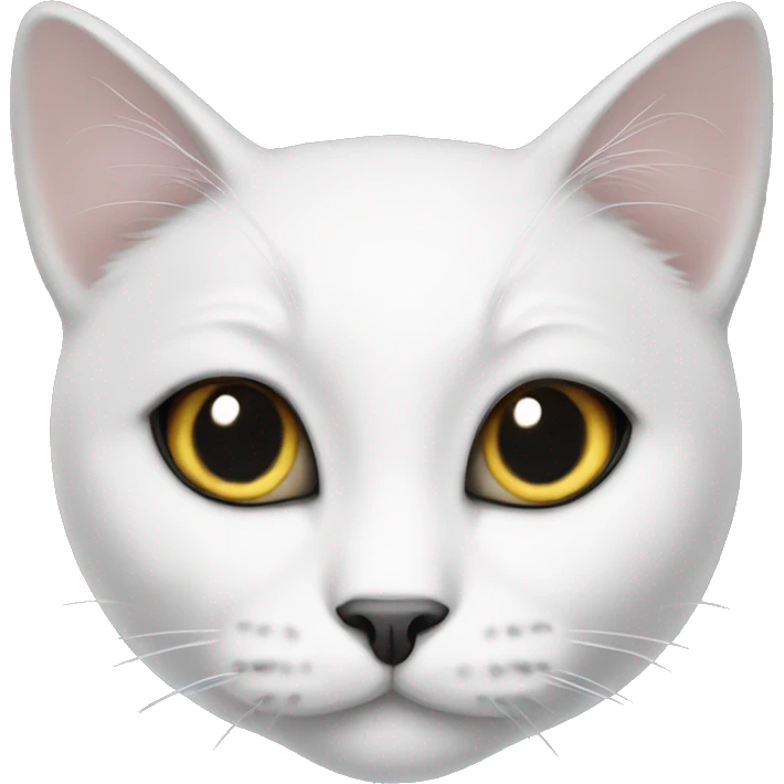 White cat with black heart on side emoji