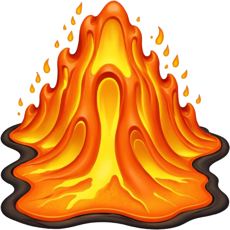 create an emoji of a little lava flow, no face just the lava, no volcano, something like a stain emoji