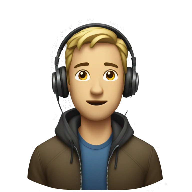 a man listen to music emoji