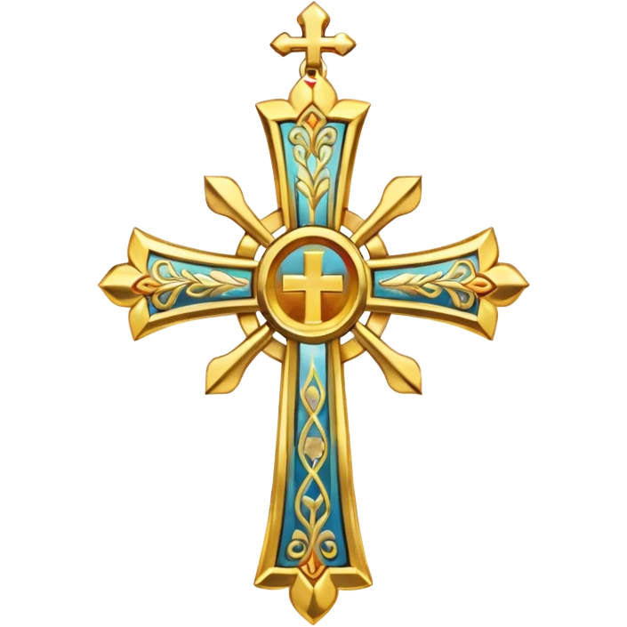 Eastern Orthodox cross. Transparent bakgrund. emoji