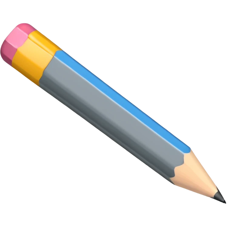 pencil with a few quick sketch strokes around emoji