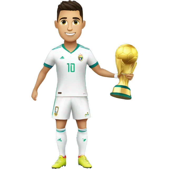 Cristiano Ronaldo con la copa del mundo emoji