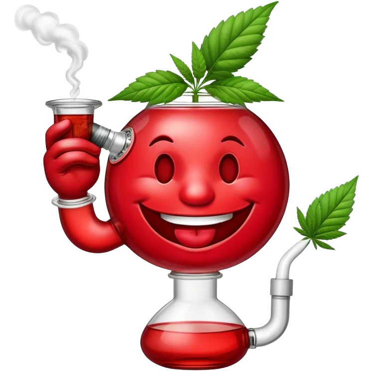 Kool-Aid Man smoking a bong with a cannabis leaf emoji
