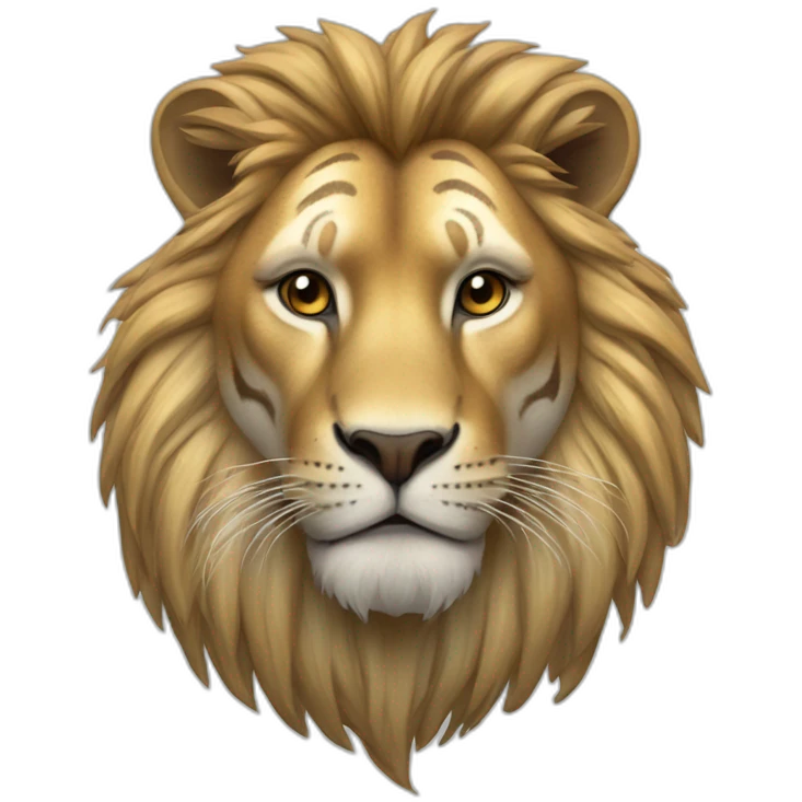 Un lion sur un tigre emoji