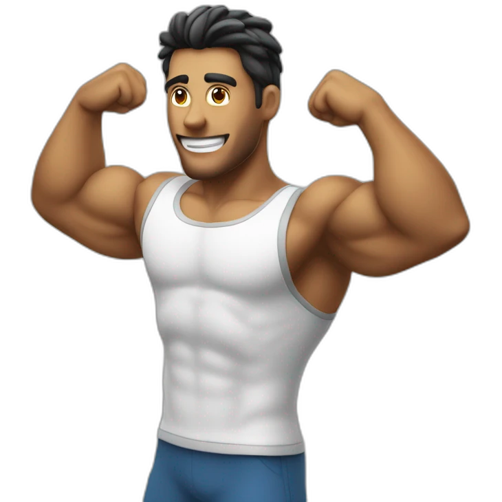 Muscle chatgpt coding guy Mediterranean emoji