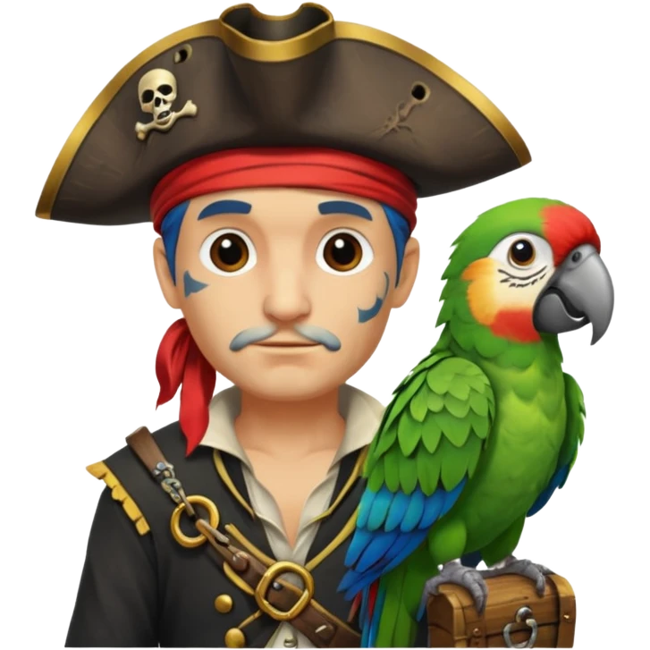 pirate and parrot emoji