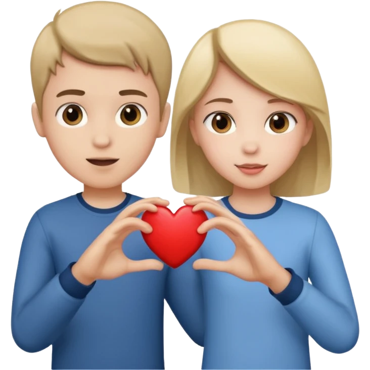 A boy throwing heart towards a girl  emoji