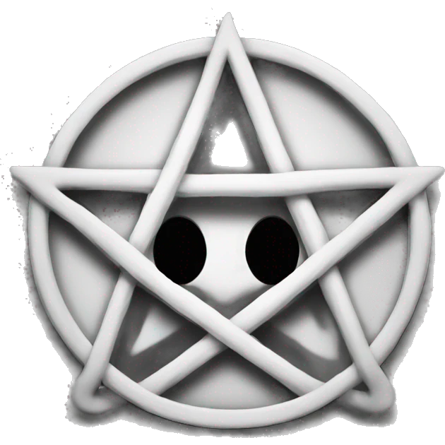 Upside down pentagram black and white emoji