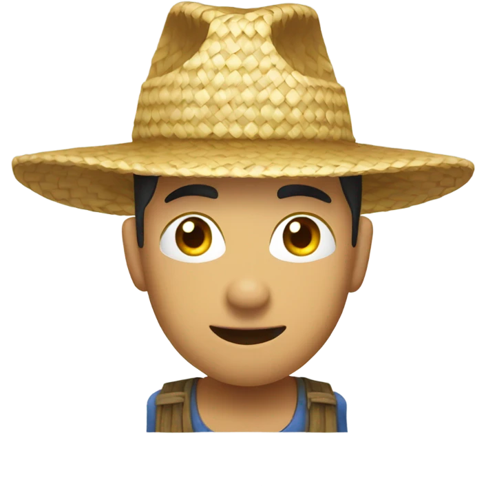 Straw rice farmer hat emoji