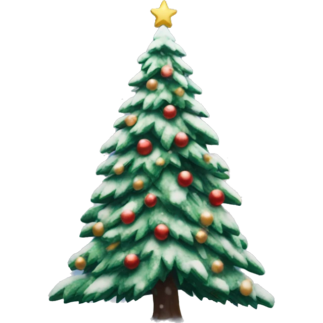 Christmas tree in the snow emoji