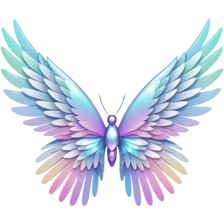 glitter wings white emoji