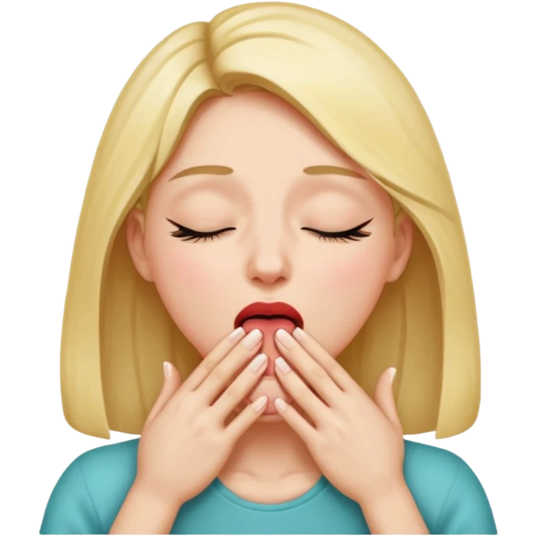 A female closing her eyes sticking out her tongue and grabbing her throat with both hands  emoji