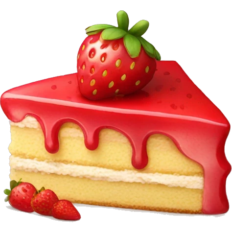 strawberry piece of cake emoji