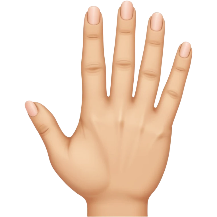 the ring finger, index finger, and middle finger facing up while the thumb and pinky finger are facing inwards towards the hand emoji