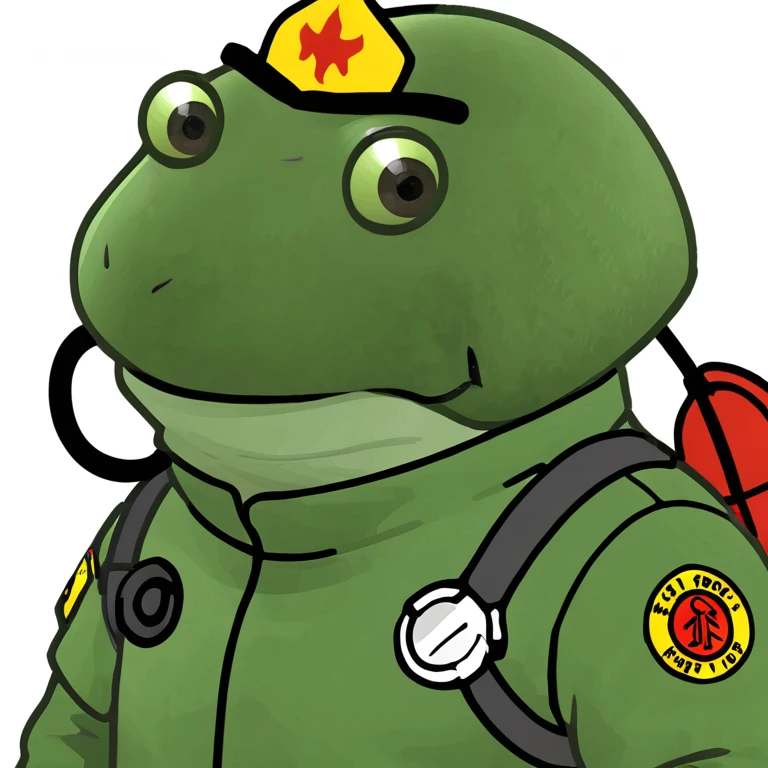 bufo in a fire fighter suit emoji