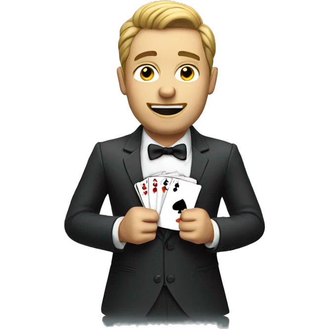 guy in suit play poker  emoji