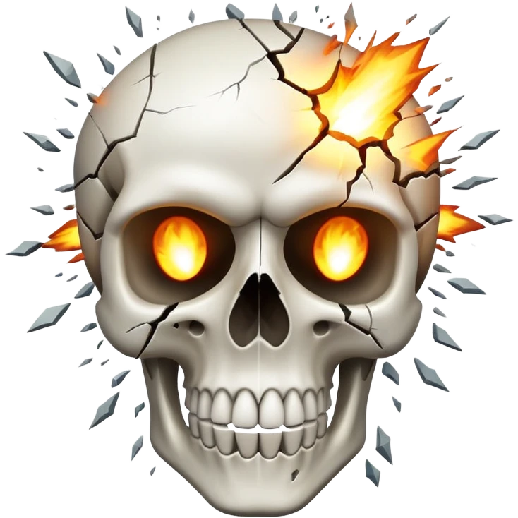 Una calavera a la que le explota la cabeza emoji