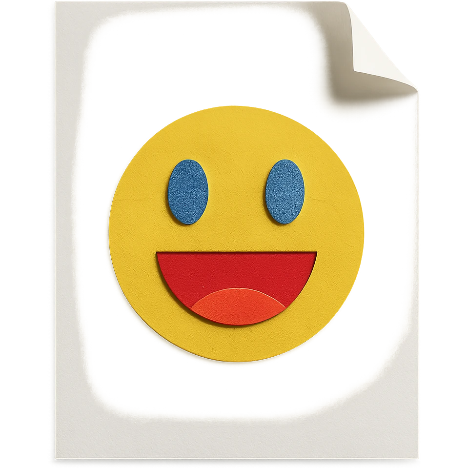 a single sheet of paper with a folded corner, plain white, subtle shadow emoji