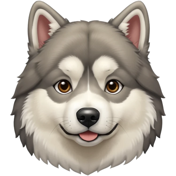 Alaskan Malamute dog, park, people emoji