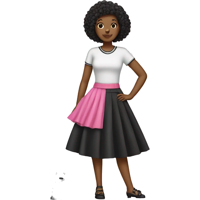 Pink skirt with black poodle emoji
