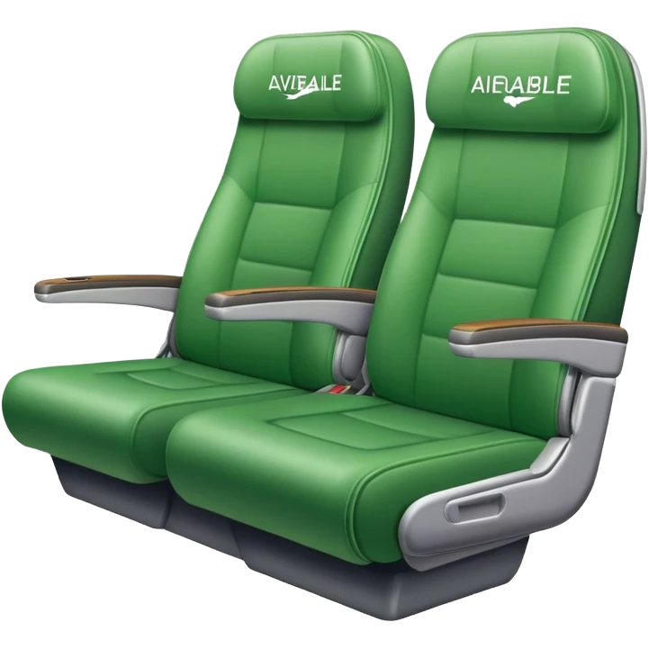 Airplane seat with green available sign emoji