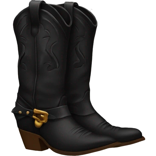 black cowboy boots emoji