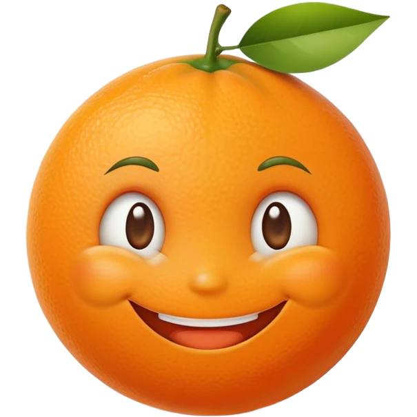 Orange with face emoji