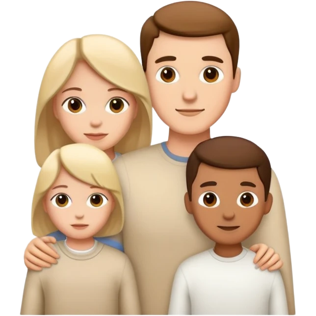 mum, dad and kid, family, white emoji