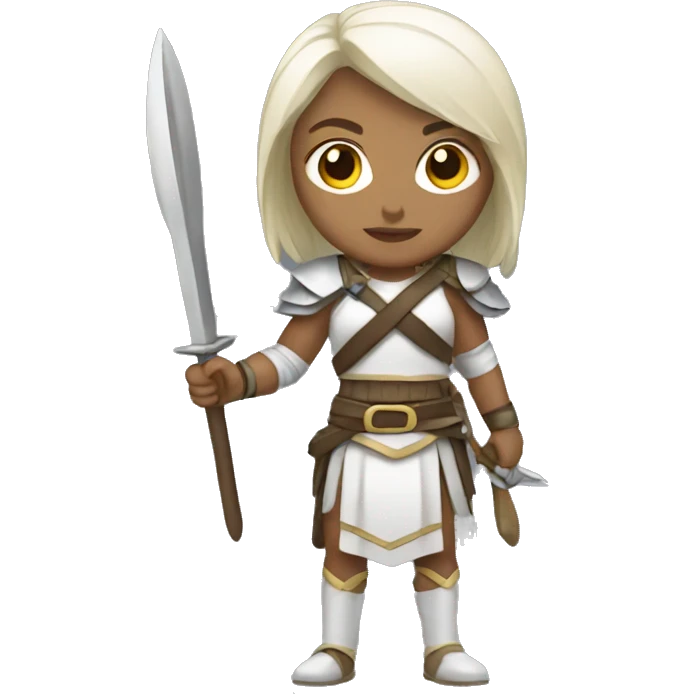 Warrior - white - female emoji