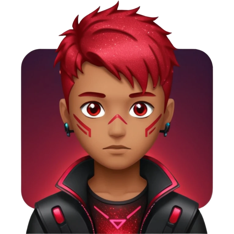 red glitter cyberpunk boy emoji