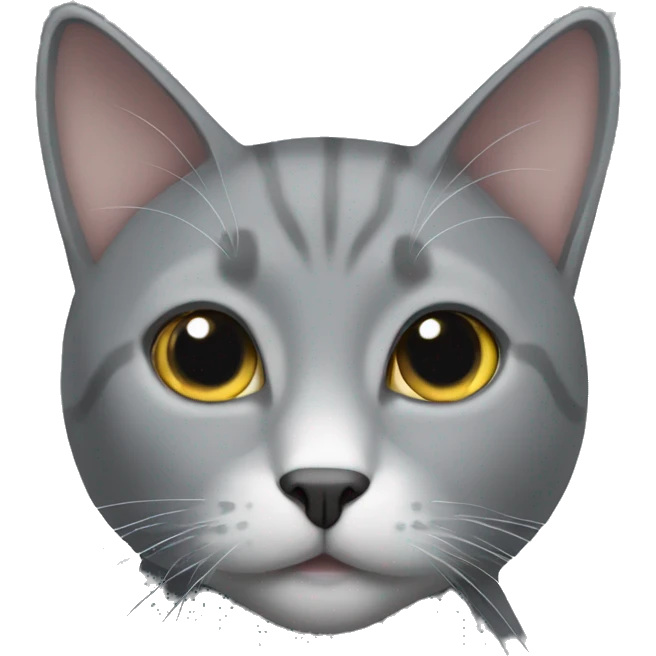 A grey cat with a white spot on its chest emoji
