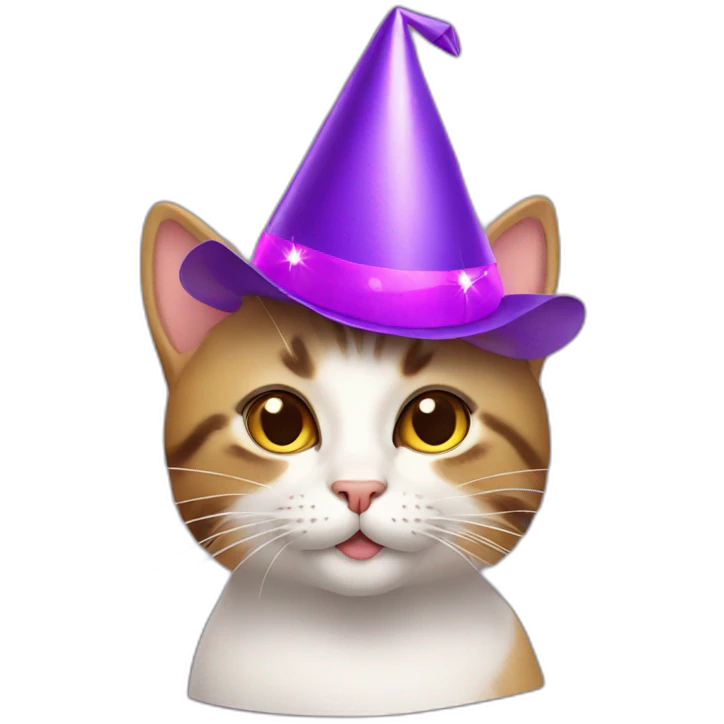 Cat with a top party hat emoji