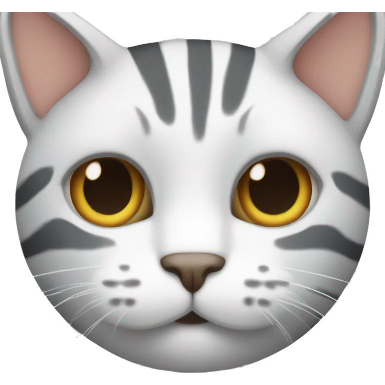 Cat with white mouth and nose and stripes emoji