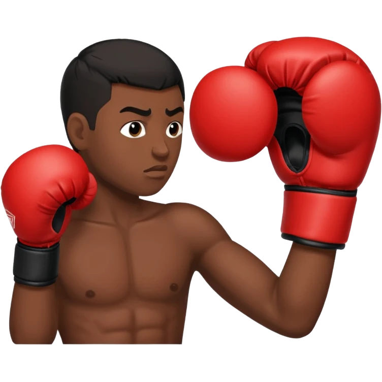 боксёрская перчатка бьёт чернокожего emoji