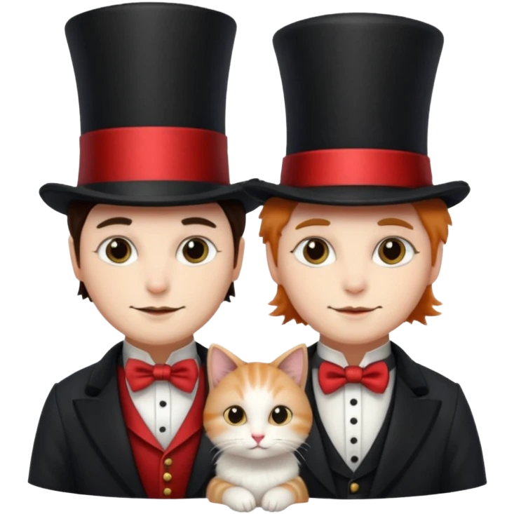 magician couple and their pet cat emoji