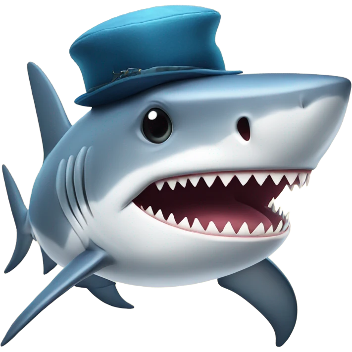 A shark with a hat emoji