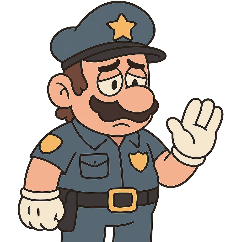flat toon style Mario cop emoji