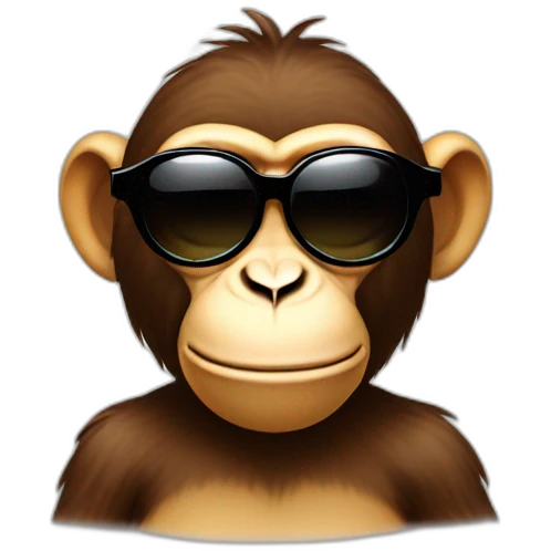 circle shape monkey in sunglasses emoji