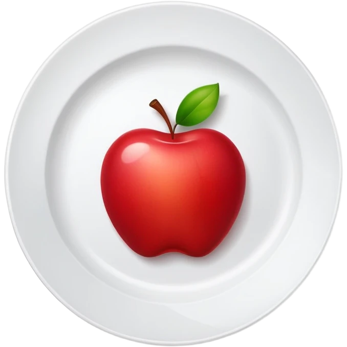 red apple on a plate emoji