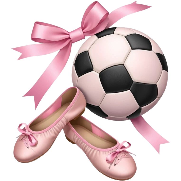 Black Soccer ball and ballet shoes emoji
