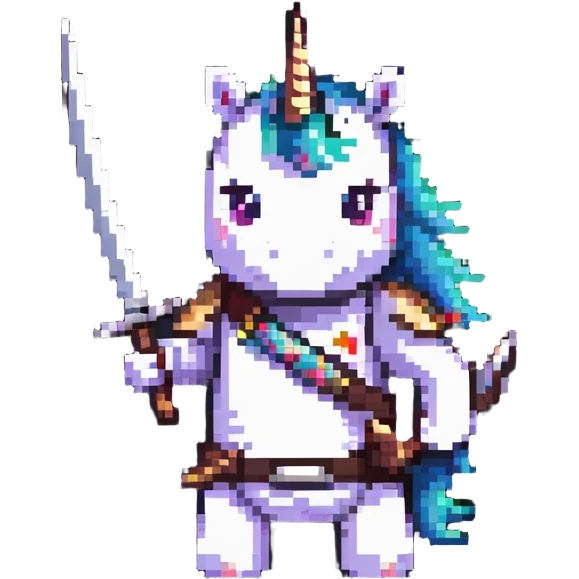 unicorn wielding a katana emoji