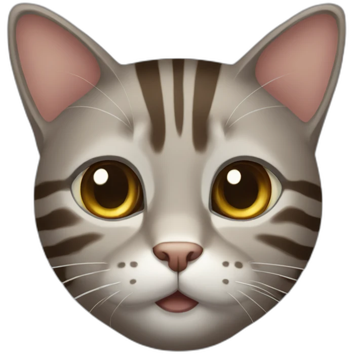 Brown Grey stripes cat emoji