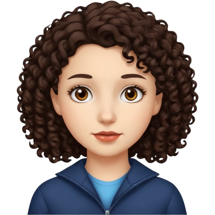 curly hair girl Canadian white brown dark curly hair emoji