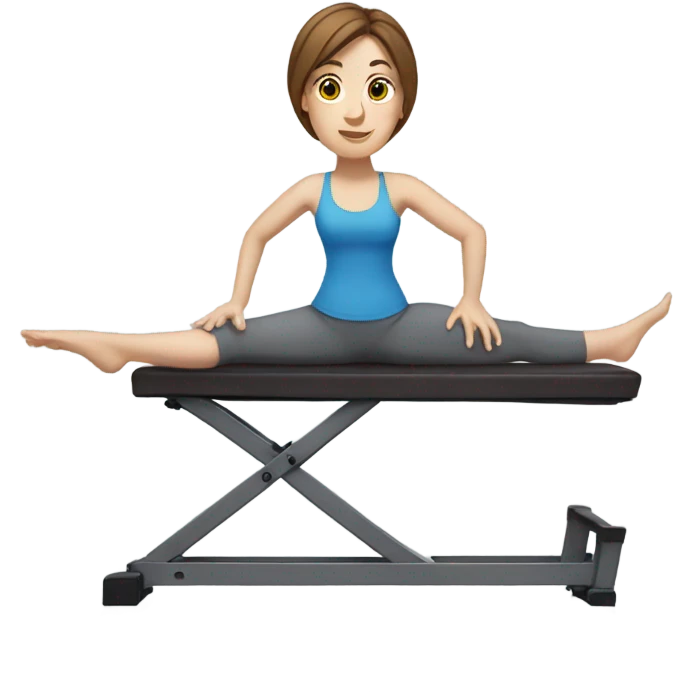White woman with brown hair doing pilates  emoji