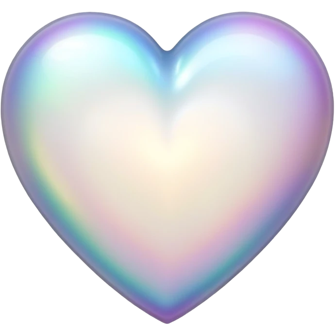  Iridescent white pale heart emoji