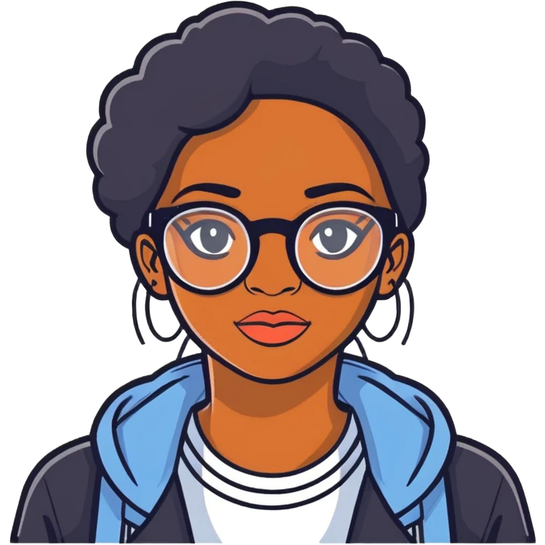 Black girl with glasses  emoji