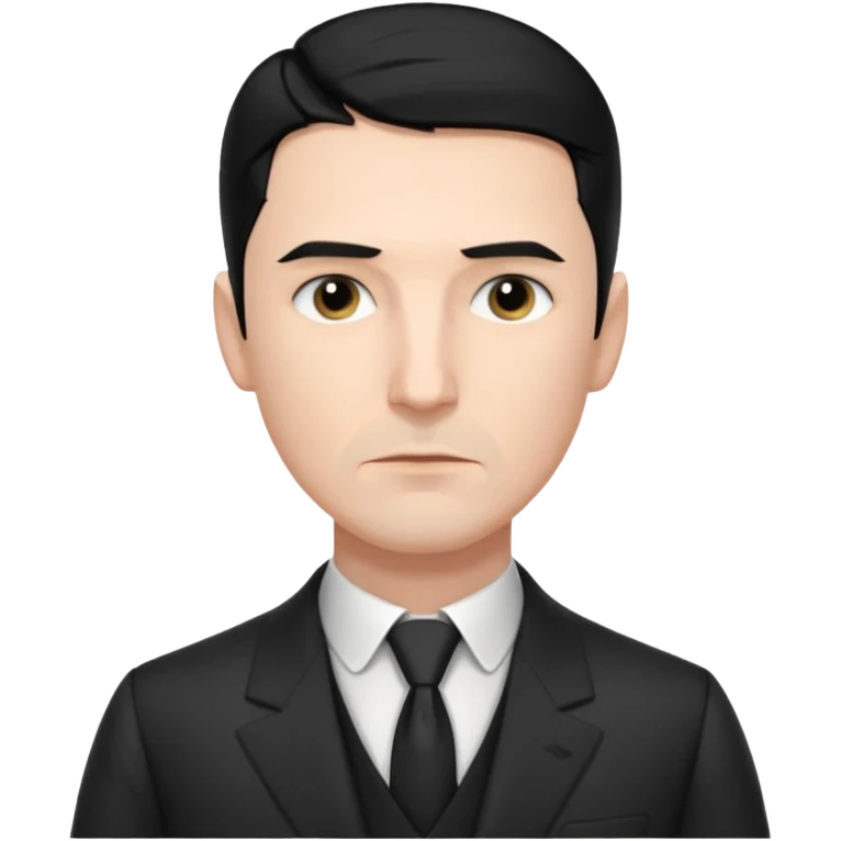 Nikolai Tesla,pensive, half body, blakc hair emoji