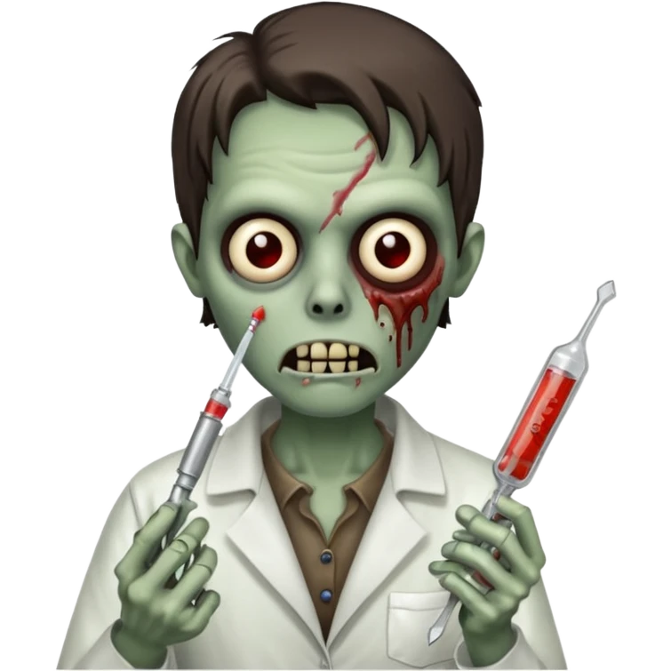 zombie holding a syringe and a spoon emoji