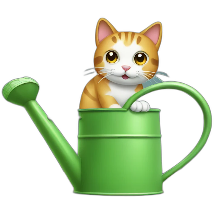 cat as watering can emoji
